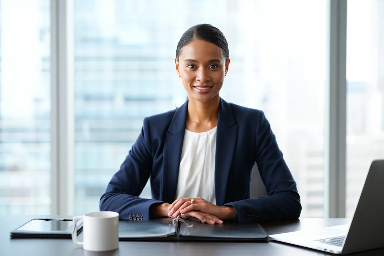 Executive portrait with natural office lighting
